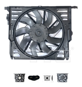 BMW 5 SERIES 2011-2016 — RAD/CND FAN ASSY; 3.0L TURBOCHARGED; W/ BRUSHLESS MOTOR; 550i/GT 10-17; 640i 14-19; 740i/Li 11-15 (OE 17 42 7 599 494)