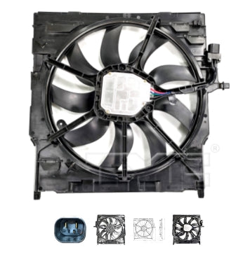 BMW X5 2014-2018 — DUAL RAD/CND FAN ASSLY; W/ BRUSHLESS MOTOR; 3.0L L6; X5 14-18; X6 15-19 (OE 17 42 7 634 471)