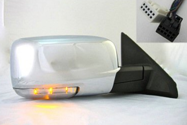 DODGE PICKUP 2009-2010 — MIRROR RH ; CHR/PWR/HTD/SIGNAL/PUDDLE; W/O TOW; RAM 1500 09-10/25-3500 2010; PICKUP-RAM-15-2500 11-13