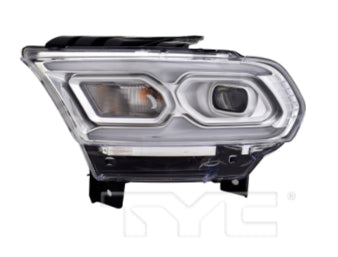 DODGE DURANGO 2011-2025 — STANDARD LED HEADLIGHT LH; W/O LOGO; CHROME; 2021-2024 CAPA