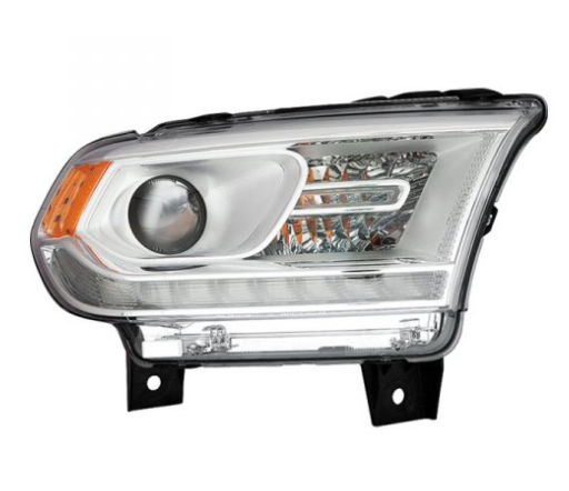 DODGE DURANGO 2011-2025 — PASSENGER SIDE HALOGEN HEADLIGHT; W/ LED-DRL; CHROME BEZEL; DURANGO 2016-2020