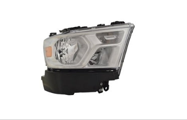 DODGE PICKUP 2019-2022 — HALOGEN HEADLIGHT RH; CHROME BEZEL; PICKUP-RAM-1500 2019-2023