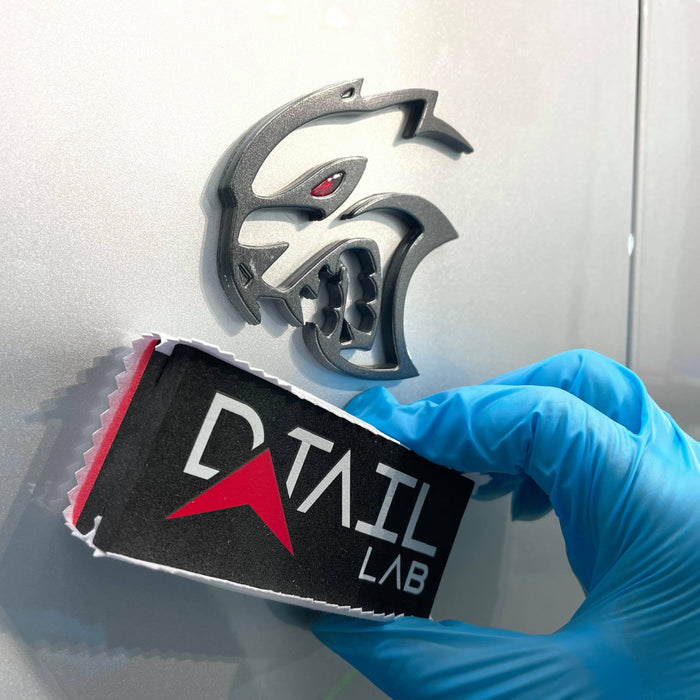Ceramic Coating Application block and micro-suede swatch