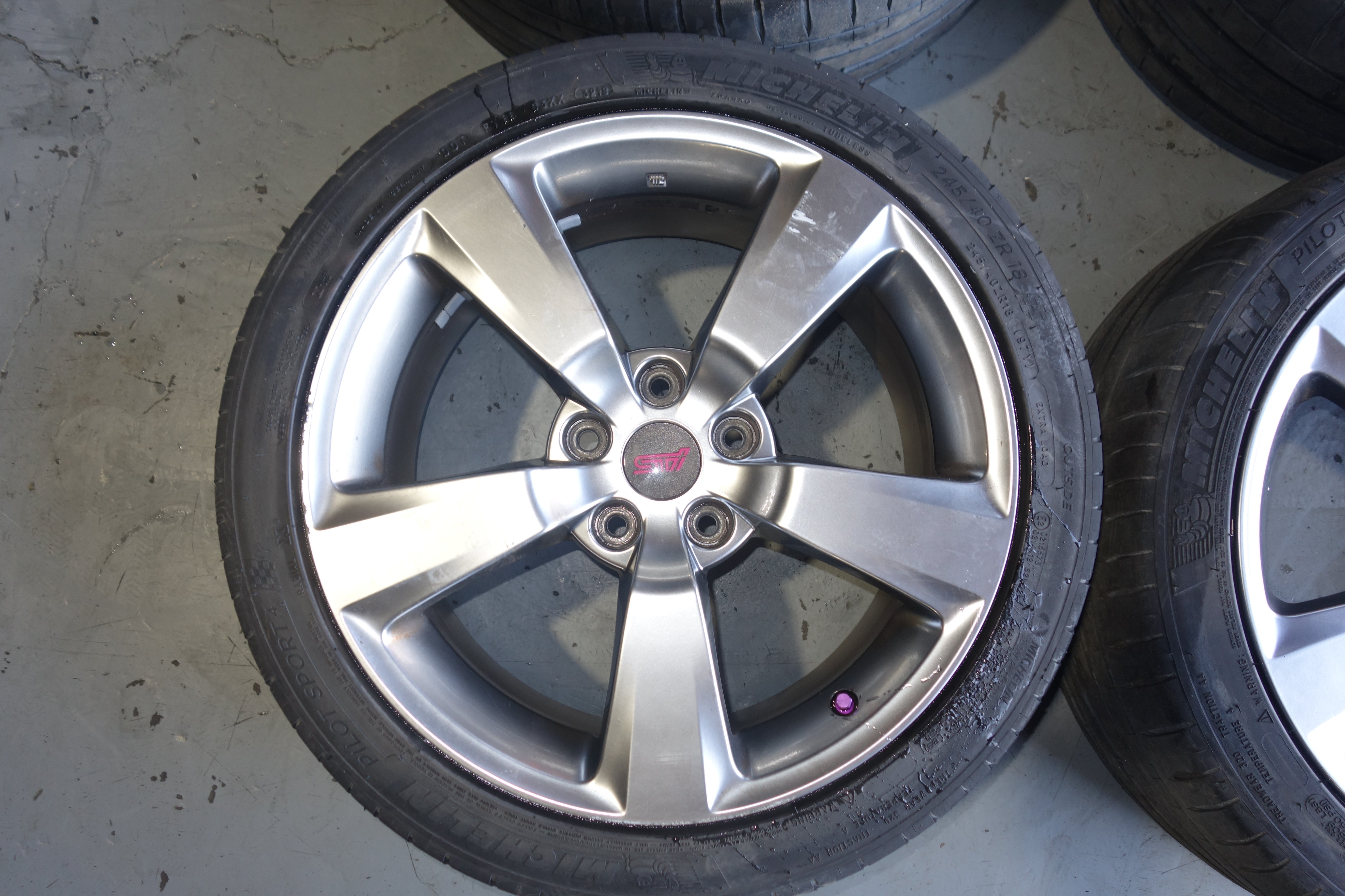 JDM Subaru WRX STI GRB OEM 5x114.3 18x8.5 +55 Lightweight Alloy Wheels with Tires 245/40R18