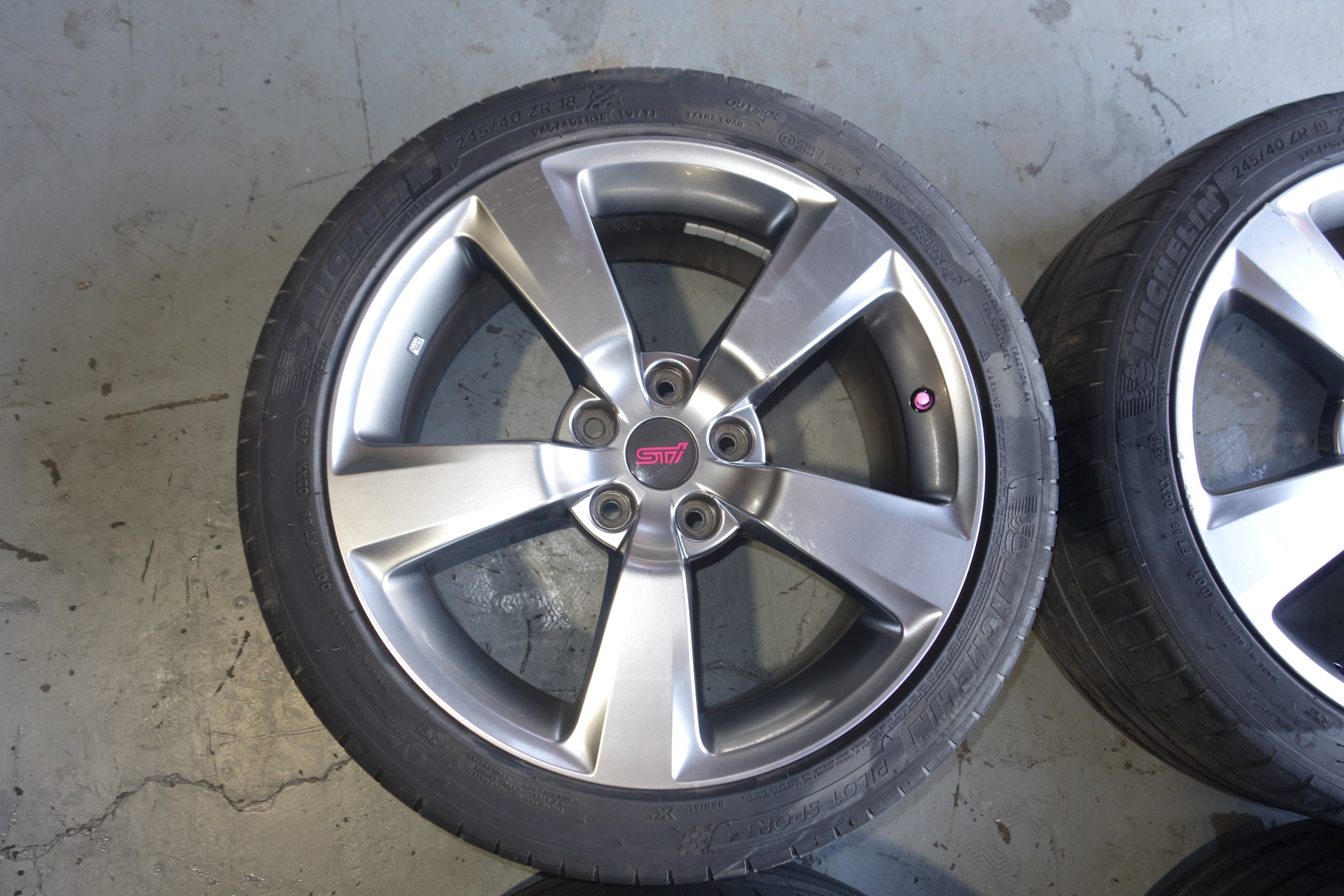 JDM Subaru WRX STI GRB OEM 5x114.3 18x8.5 +55 Lightweight Alloy Wheels with Tires 245/40R18