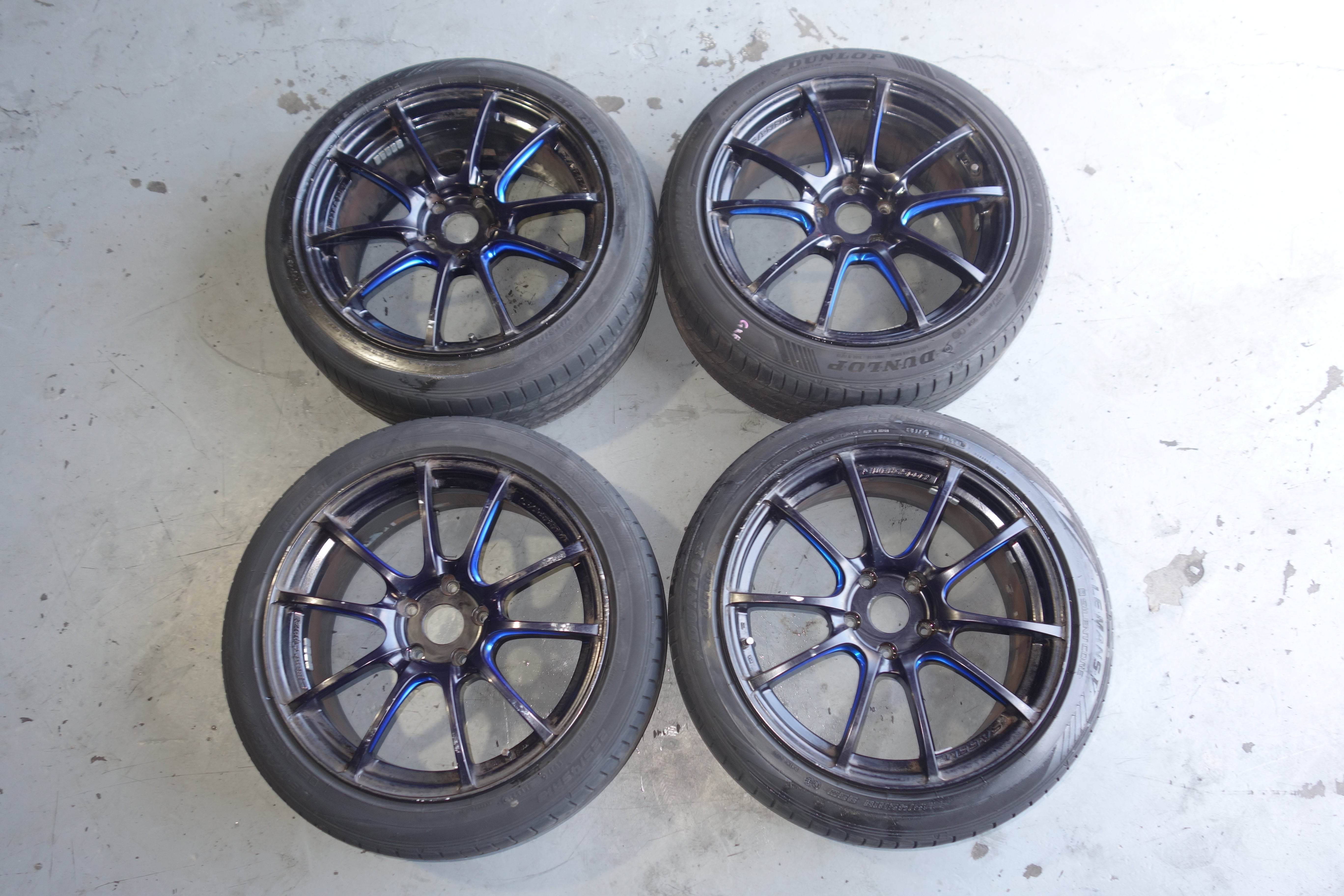 JDM WedsSport SA-55M 18x8.5 +50 5x114.3 BBM Lightweight JDM Alloy Wheels w/ 225/45R18 Tires Set