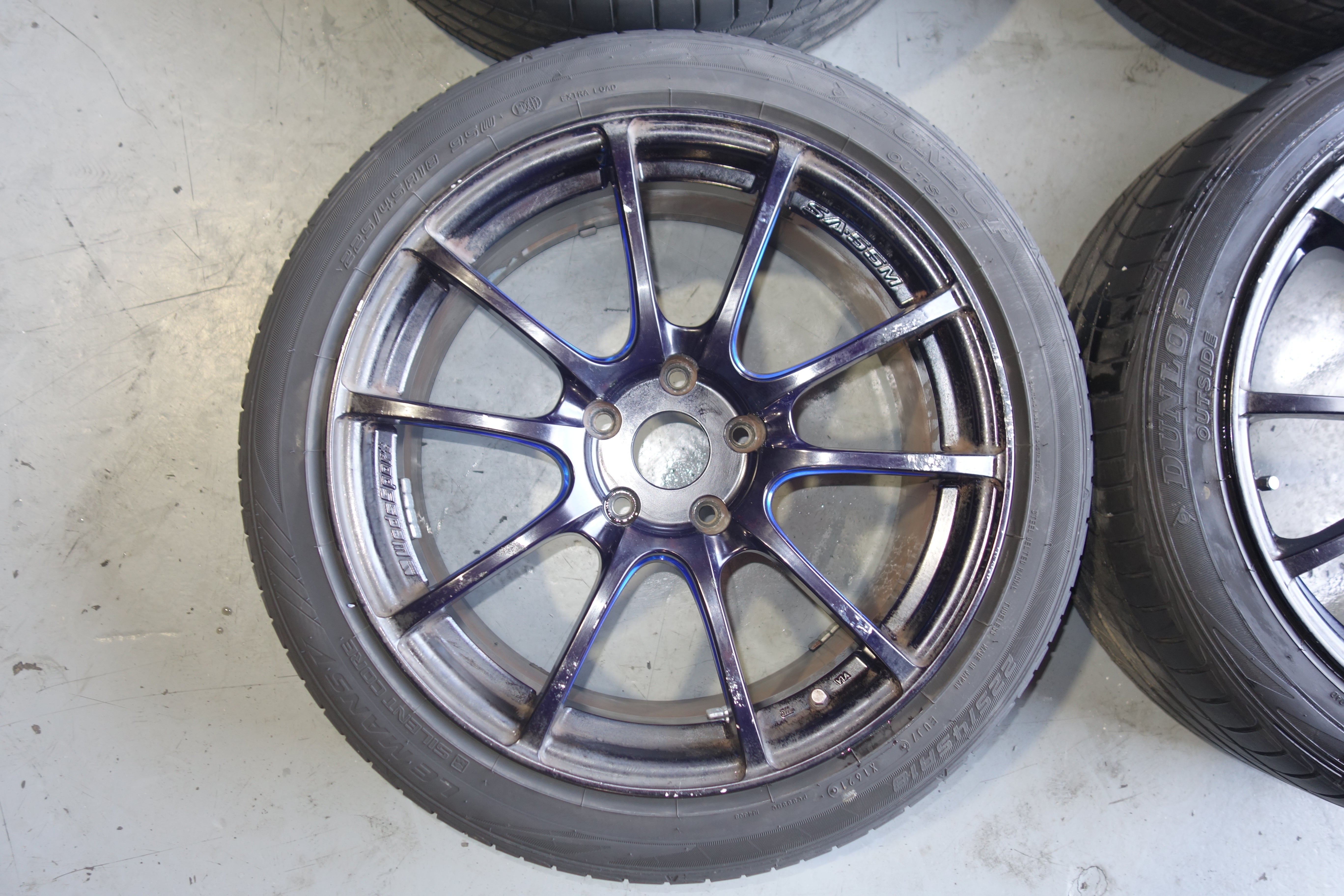 JDM WedsSport SA-55M 18x8.5 +50 5x114.3 BBM Lightweight JDM Alloy Wheels w/ 225/45R18 Tires Set