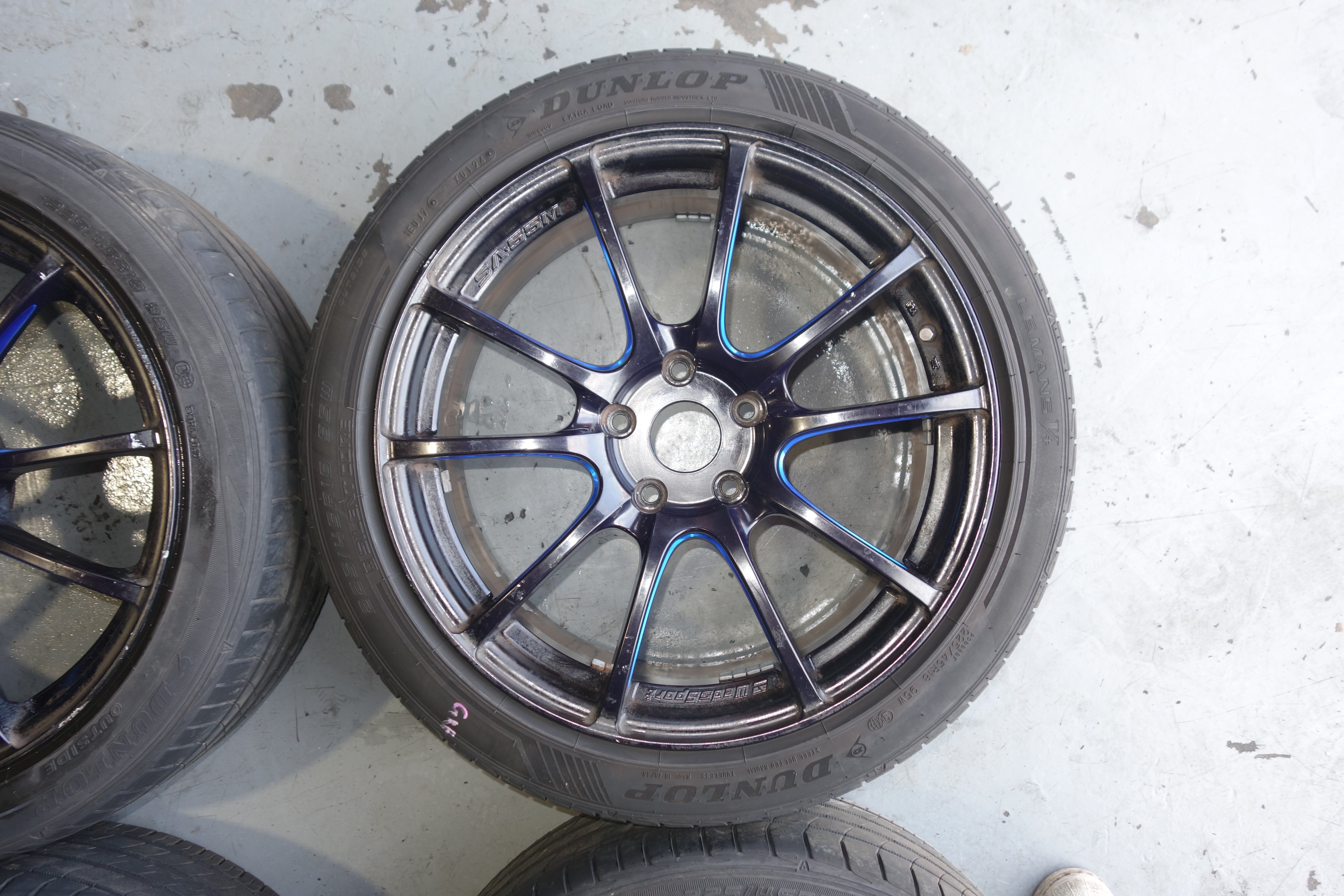 JDM WedsSport SA-55M 18x8.5 +50 5x114.3 BBM Lightweight JDM Alloy Wheels w/ 225/45R18 Tires Set