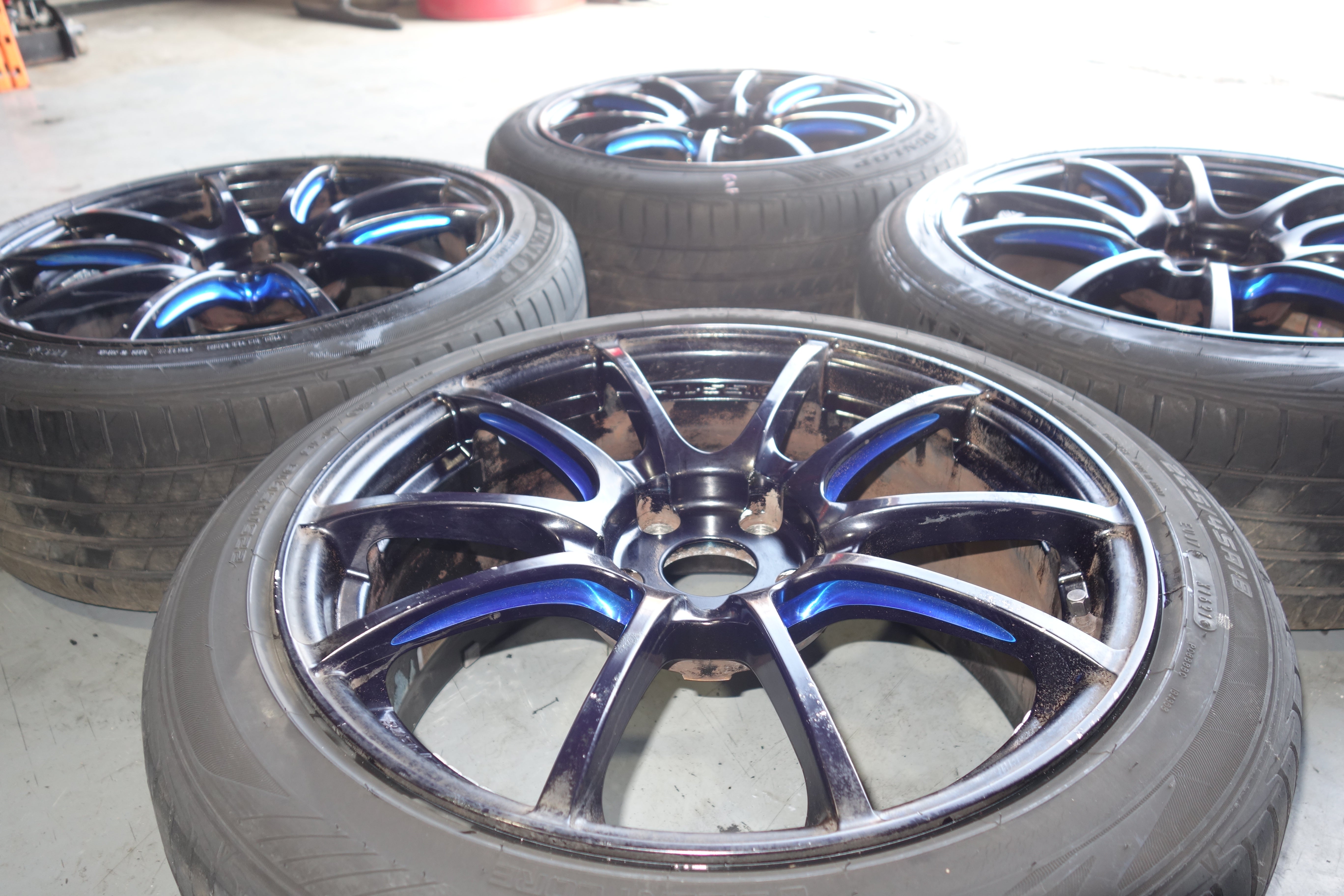 JDM WedsSport SA-55M 18x8.5 +50 5x114.3 BBM Lightweight JDM Alloy Wheels w/ 225/45R18 Tires Set