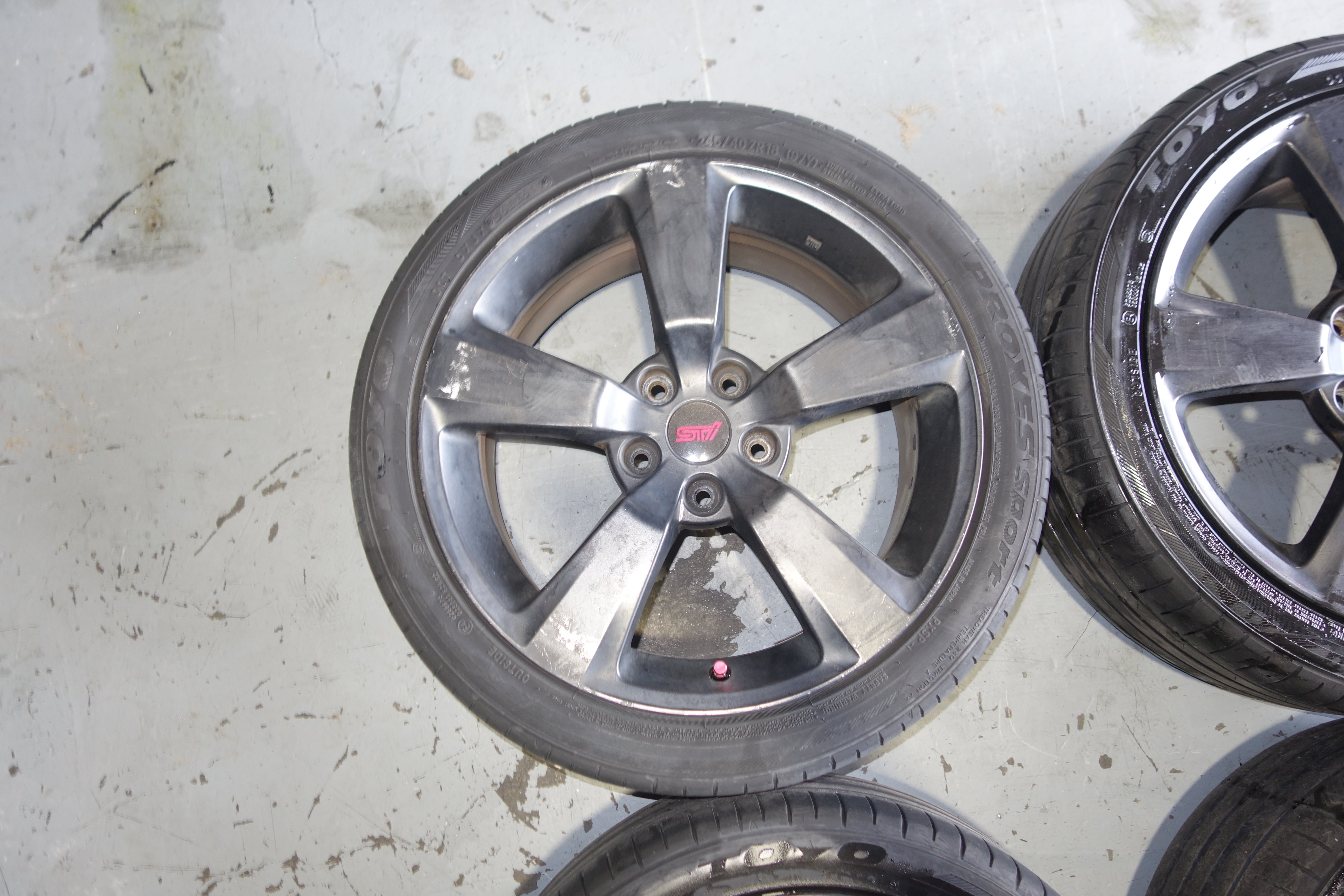 JDM Subaru WRX STI GRB OEM 5x114.3 18x8.5 +55 Lightweight Alloy Wheels with Tires 245/40R18 2008 Subaru Impreza WRX STI Wagon OEM Wheel 18x8.5 +55 Offset