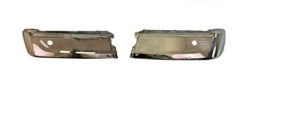 FORD PICKUP F150 2021-2023 — REAR 2-PC LH+RH BUMPER END SET; CHROME; W/ SENSORS; W/O ACTIVE PARK ASSIST; F-150/RESPONDER 2021-2023 (OE ML3Z17906DA)