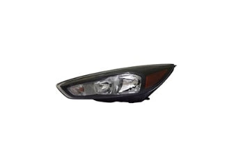 FORD FOCUS 2012-2018 — HALOGEN HEADLIGHT LH; BLACK; LED DRL; 2015-2018 CAPA