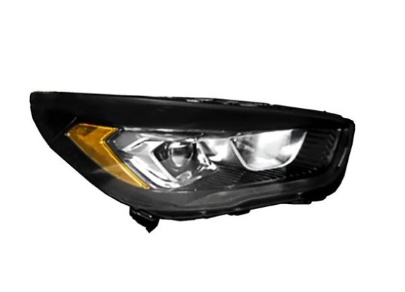 FORD ESCAPE 2013-2019 — HALOGEN HEADLIGHT RH; W/ LED SIGNATURE; BLACK BEZE; 2017-2019