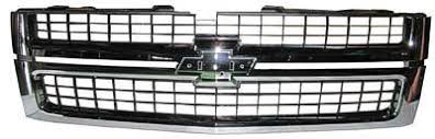 CHEVROLET SILVERADO PICKUP 2007-2013 — FRONT GRILLE; MAT-BLACK; W/CHROME FRAME ; SILVERADO 2500/3500 2007-2010