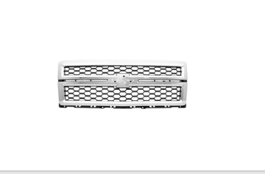 CHEVROLET SILVERADO PICKUP 2014-2018 — FR GRILLE; CHR/BLK INSERT; FOR LS/LT/LTZ/WORK TRUCK; W/O RALLYE; SILVR. 1500 14-15
