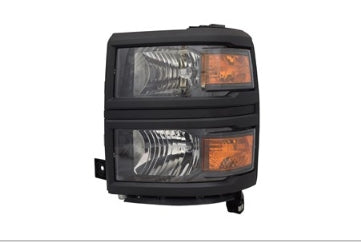 CHEVROLET SILVERADO PICKUP 2014-2018 — HALOGEN HEADLIGHT LH; BLACK; SILVERADO_1500 2014-2015 CAPA