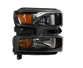 CHEVROLET SILVERADO PICKUP 2019-2025 — HALOGEN HEADLIGHT RH; W/O LOGO; 1500-2019-2022 CAPA