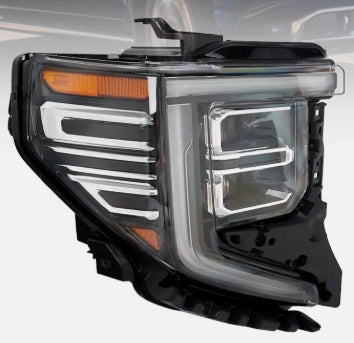 GMC SIERRA PICKUP 2019-2025 — LED HEADLIGHT RH; CHROME TRIM; 1500; SLT/DENALI; 2022-2025 (85721094)