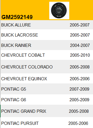 CHEVROLET COBALT 2005-2010 — DRIVER OR PASSENGER SIDE FOG; CLICK IMAGE FOR DETAILS