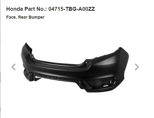 HONDA CIVIC_HATCHBACK 2022-2025 — REAR BUMPER PRIMED; W/O SENSORS; HATCHBACK 2022-2025/HYB 2025 (EXCEPT TYPE-R) CAPA