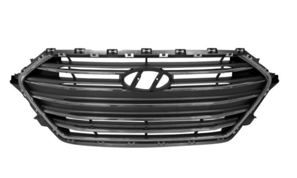 HYUNDAI ELANTRA 2017-2018 — FRONT GRILLE; KOREA BUILT; BLACK/CHROME MOLDING; W/O ADAPTIVE CRUIS; SEDAN 2017-2018