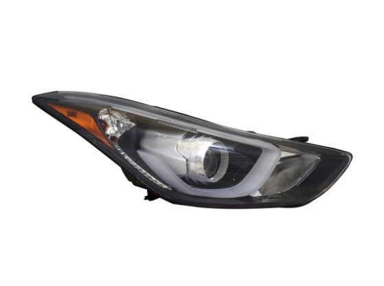 HYUNDAI ELANTRA 2014-2016 — PASSENGER SIDE PROJECTOR HEADLIGHT; W/ LED DRL; US BUILT; SEDAN 2014-2016