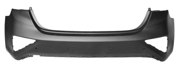 KIA FORTE 2019-2024 — REAR BUMPER PRIMED; W/ SENSORS; FORTE SEDAN 2019-2021 CAPA