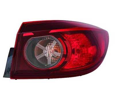 MAZDA MZ 3 2014-2016 — OUTER TAIL LIGHT RH; MEXICO BUILT; W/O LED; MAZDA 3 2014-2018