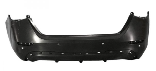 NISSAN SENTRA 2020-2025 — REAR BUMPERP RIMED; W/ SENSORS; FOR S AND SV; 2020-2025
