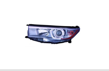 TOYOTA HIGHLANDER 2014-2019 — HEAD LIGHT LH; SMOKED CHROME ACCENT; HIGHLANDER/HYB 14-16