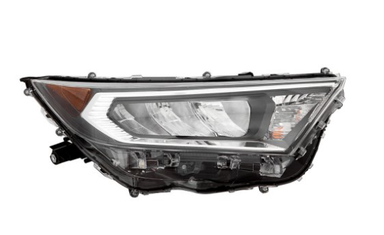 TOYOTA RAV4 2019-2025 — HEADLIGHT RH; CHROME; N-AMRICAN BUILT; W/O HYB; FOR ADVENT./LTD/TRAIL/TRD-XLE/XLE PREM. ; RAV4 19-25