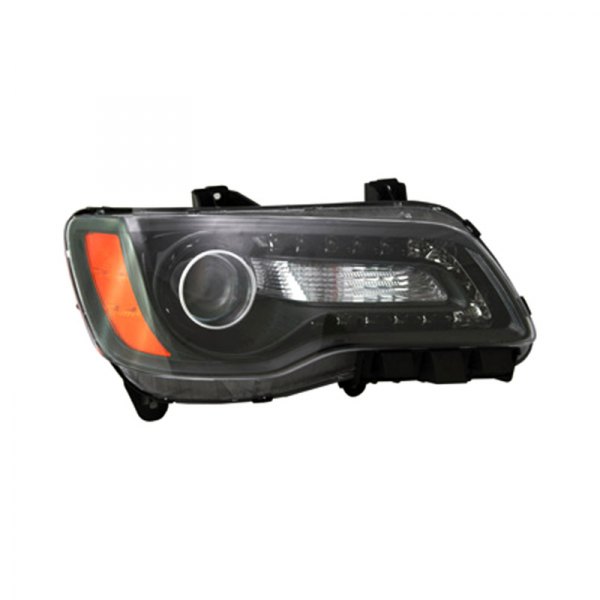 CHRYSLER 300 2011-2023 — HALOGEN HEAD LAMP HALOGEN RH; BLACK BEZEL; PROJECTOR-TYPE; 300 2012-2014