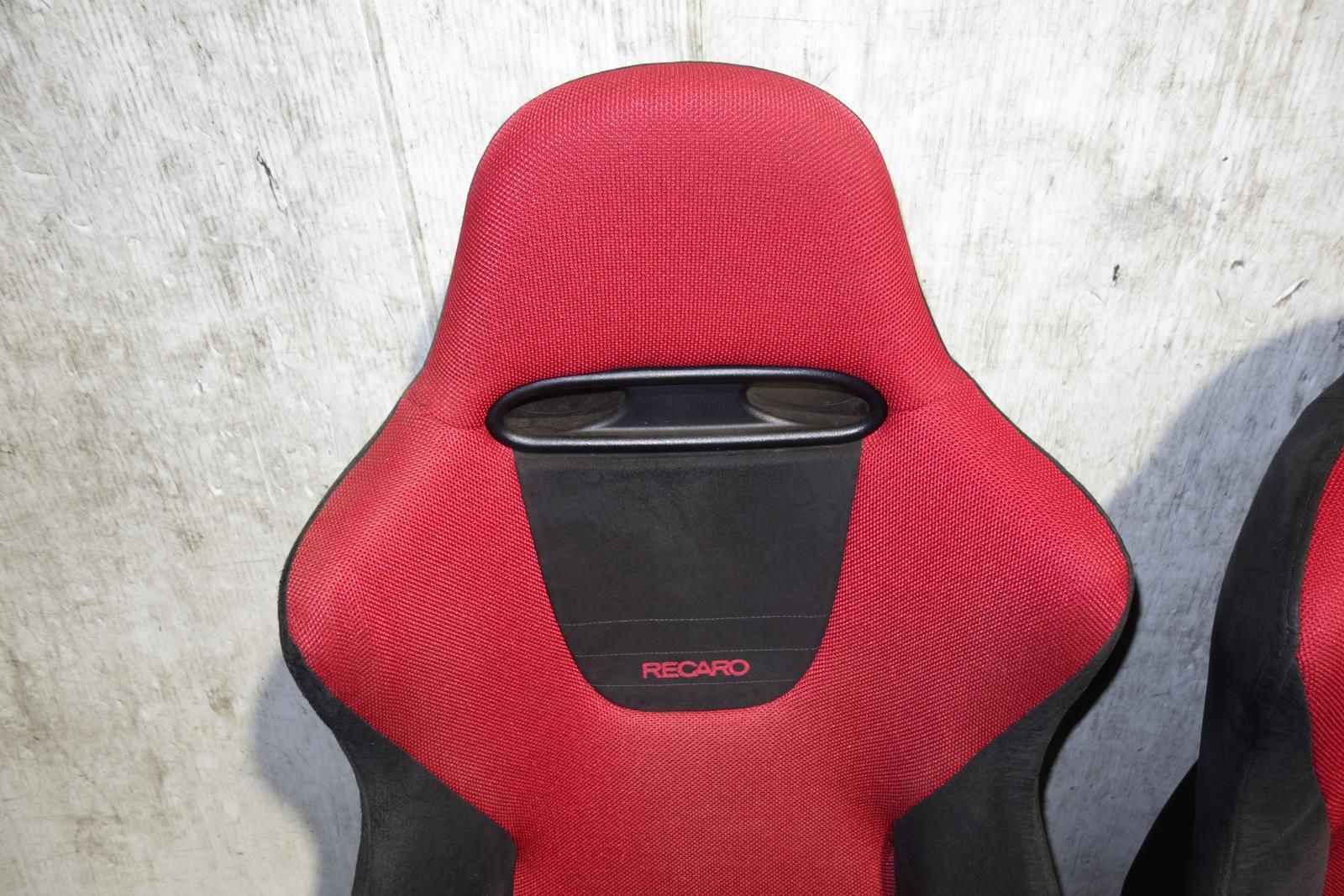 JDM Honda Civic Type R Ep3 Recaro Seats Front Recaros Seat With Rails Red / Black 2001 2002 2003 2004 2005