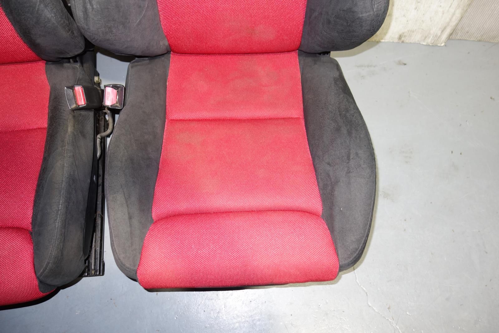 JDM Honda Civic Type R Ep3 Recaro Seats Front Recaros Seat With Rails Red / Black 2001 2002 2003 2004 2005