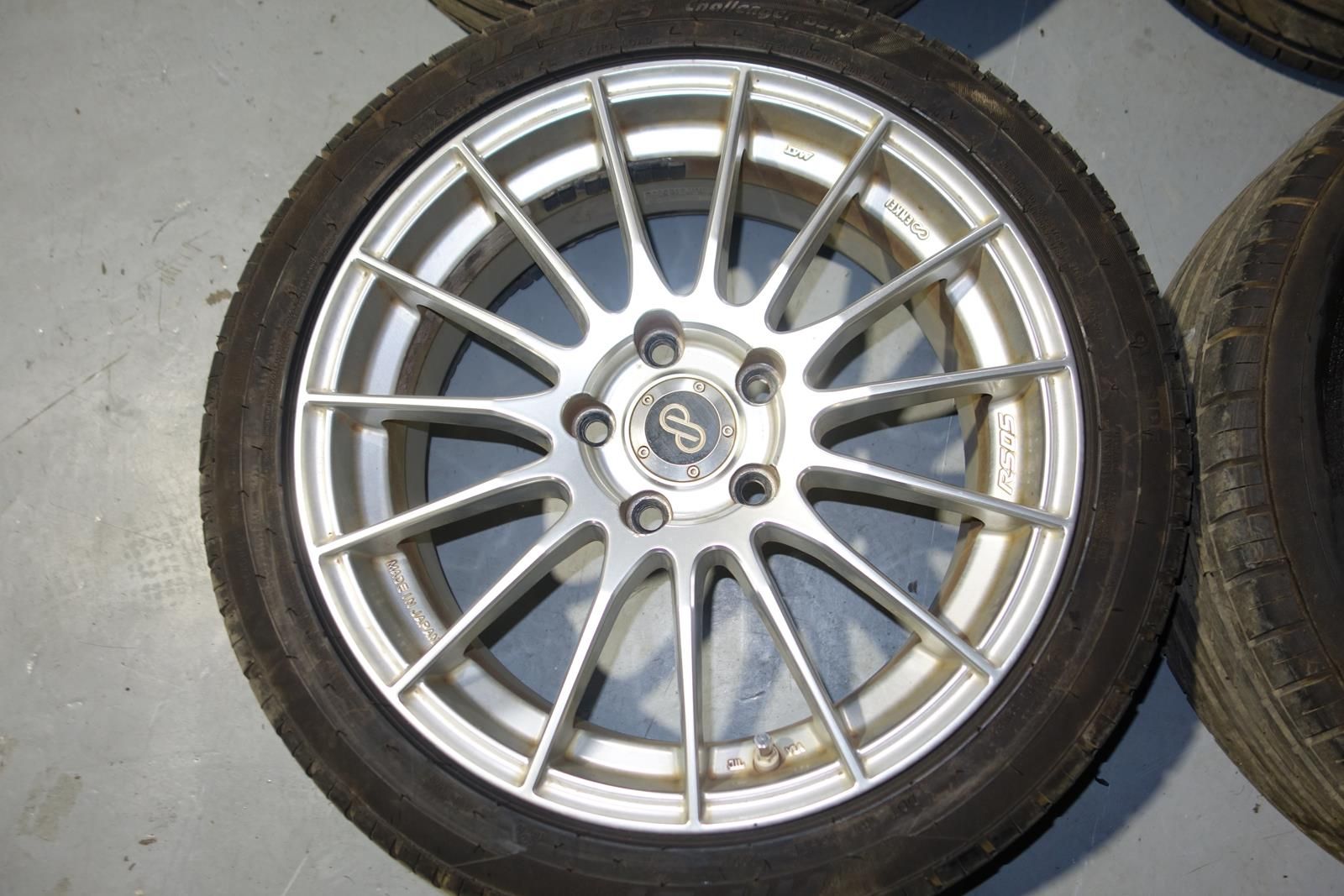 JDM Enkei RS05 Wheels Rims Mags 5x114.3 17x7 +45 Offset Japan