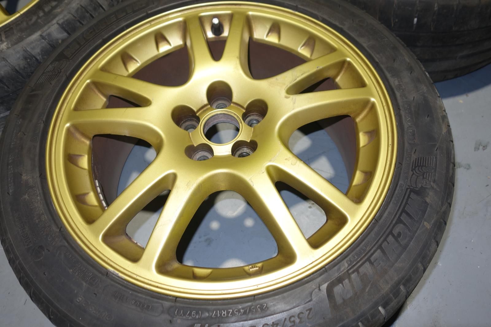 JDM Subaru Impreza WRX STI GDB Gold Enkei 5x100 Wheels Rims Mags Brembo Clearance 17x7.5J +53 V7 V8