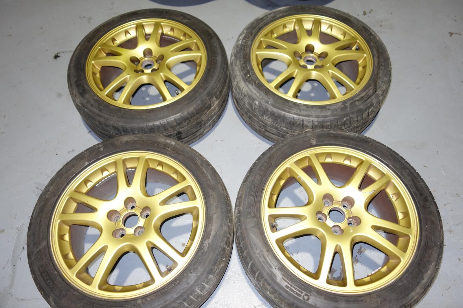 JDM Subaru Impreza WRX STI GDB Gold Enkei 5x100 Wheels Rims Mags Brembo Clearance 17x7.5J +53 V7 V8