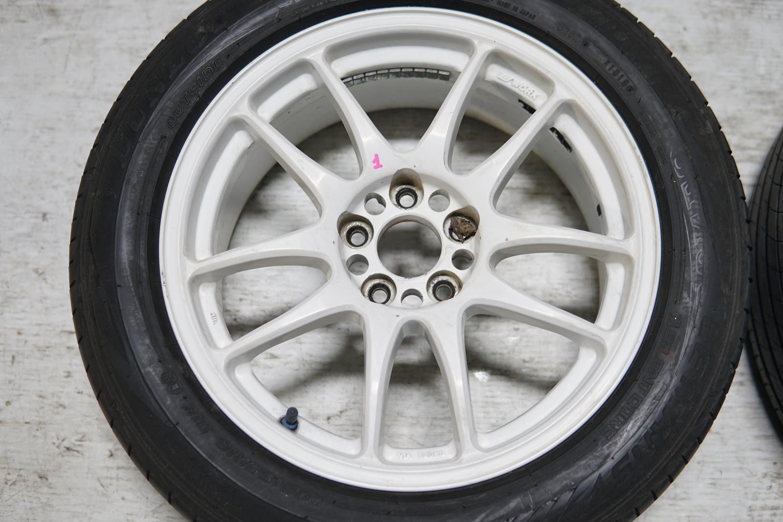 JDM Work Emotion CR Kai Wheels Rims Mags 5x100 16x7 +35 Offset Japan White