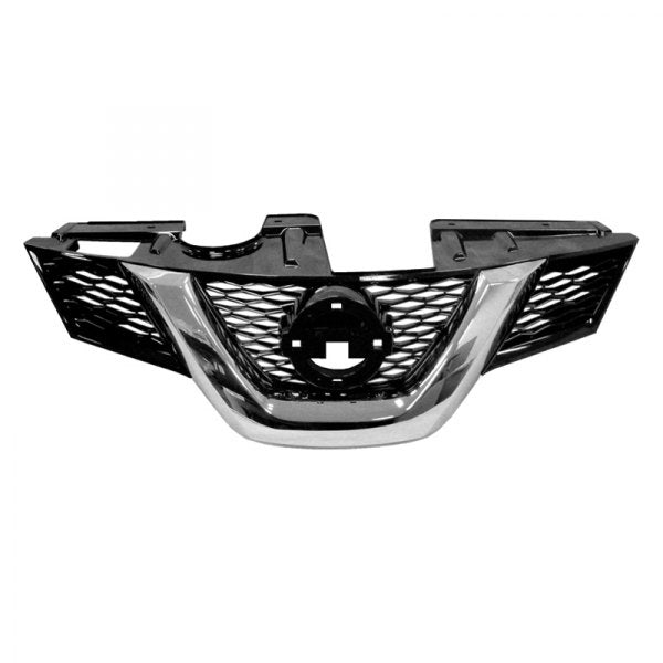 NISSAN ROGUE 2014-2020 — GRILLE; USA BUILT; BLACK&CHROME/WITH CAMERA HOLE; ROGUE 2014-2016