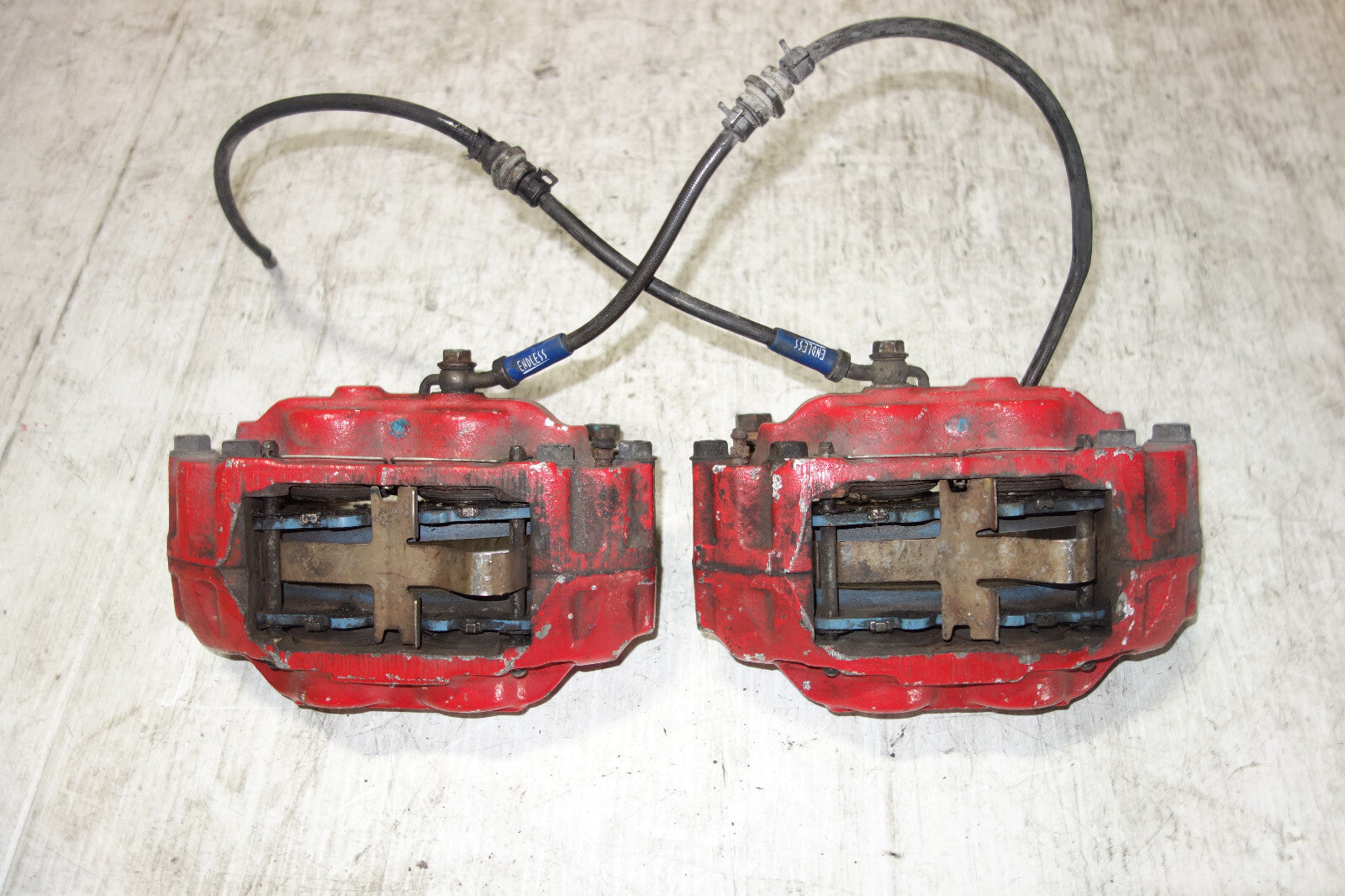 JDM Subaru Impreza WRX STi Legacy Forester Front 4 Pot Piston Brake Calipers RED