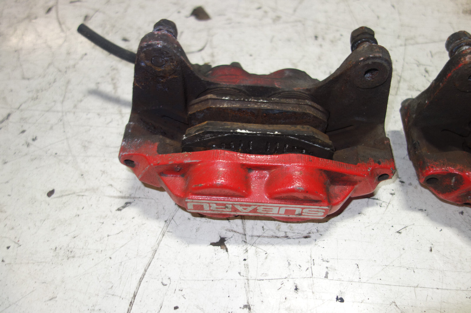 JDM Subaru Impreza WRX STi Legacy Forester Front 4 Pot Piston Brake Calipers RED