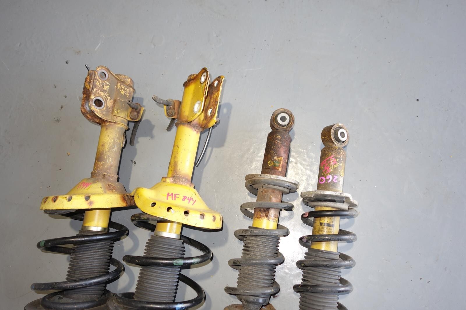 JDM Subaru Legacy Bilstein Yellow Shocks Struts Springs 2005-2009 # MF -844