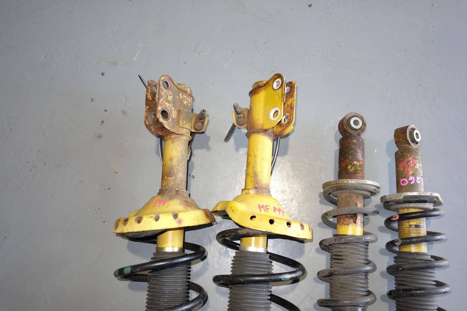 JDM Subaru Legacy Bilstein Yellow Shocks Struts Springs 2005-2009 # MF -844