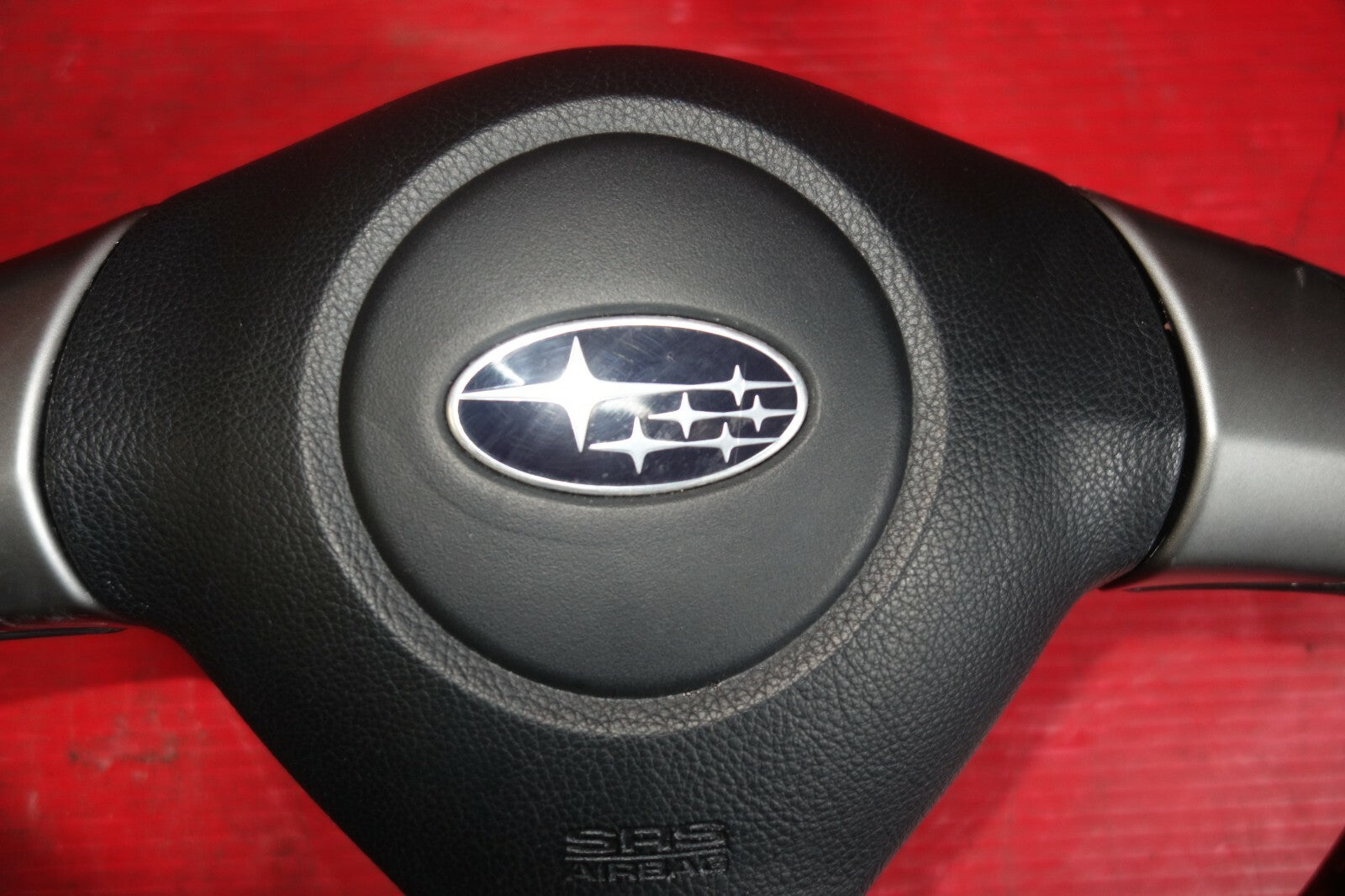 JDM Subaru Impreza Forester Legacy 3 Spoke Leather Steering Wheel & Hub #6265