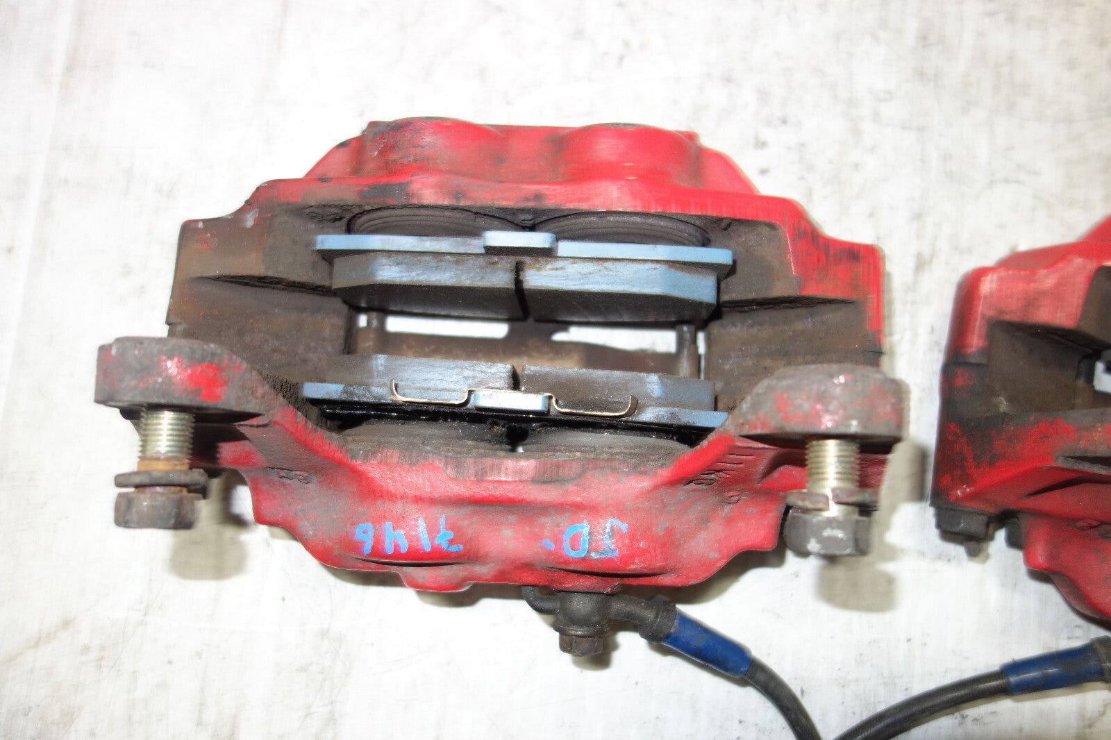 JDM Subaru Impreza WRX STi Legacy Forester Front 4 Pot Piston Brake Calipers RED