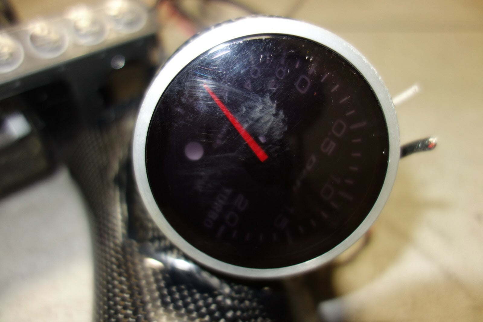 JDM Subaru Defi Turbo Boost Gauge + Controller Carbon Fiber Pod Trim