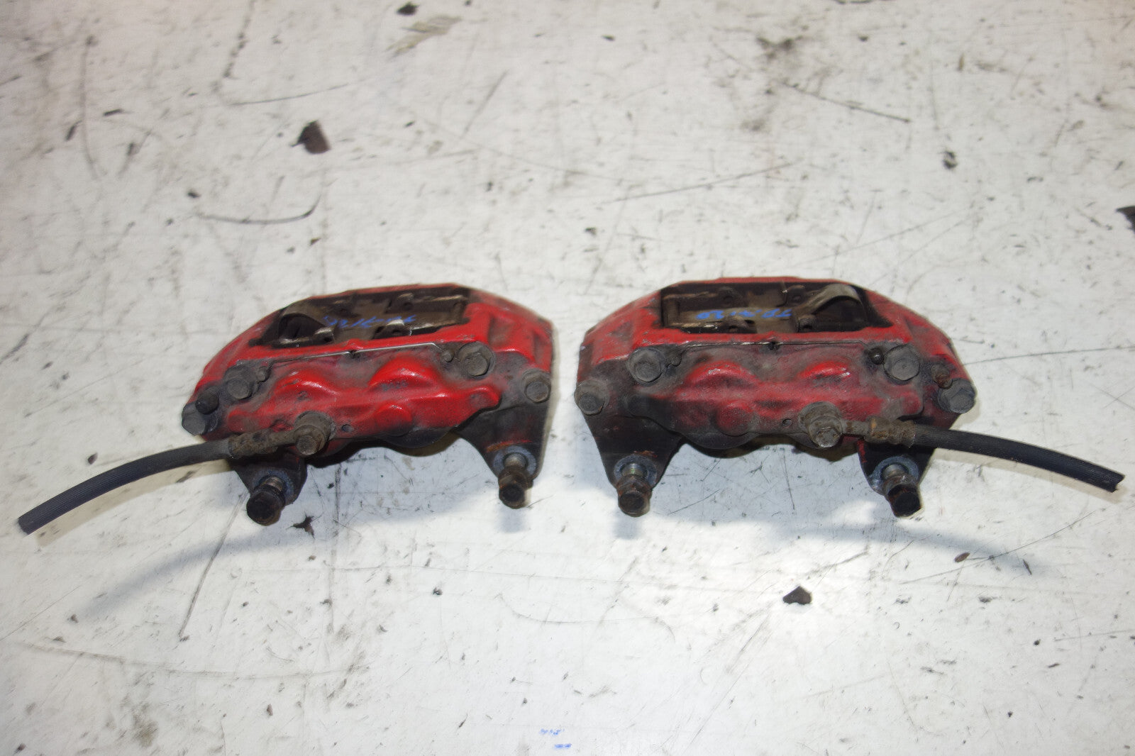 JDM Subaru Impreza WRX STi Legacy Forester Front 4 Pot Piston Brake Calipers RED