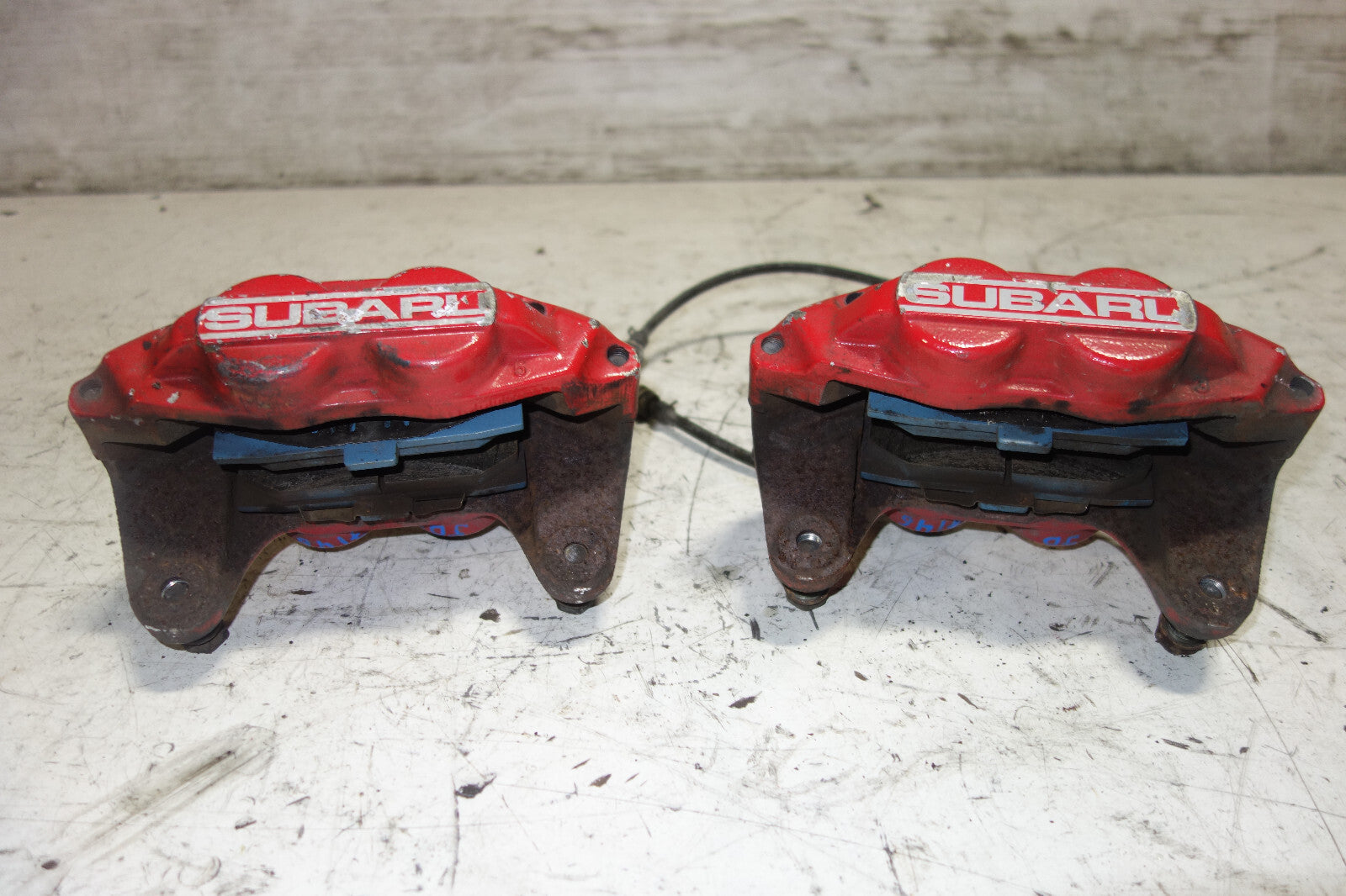 JDM Subaru Impreza WRX STi Legacy Forester Front 4 Pot Piston Brake Calipers RED