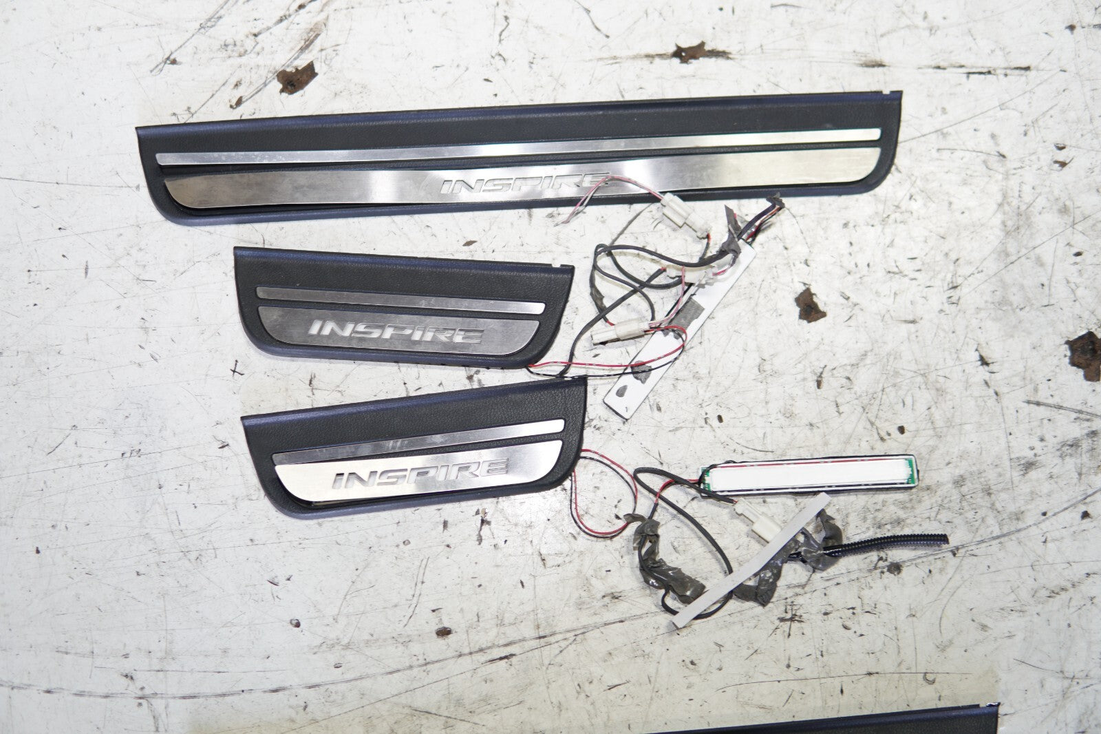 JDM 08 -12 HONDA INSPIRE ACCORD CP3 DOOR SILLS TRIM SCUFF PLATE SIDE STEP LIGHTS