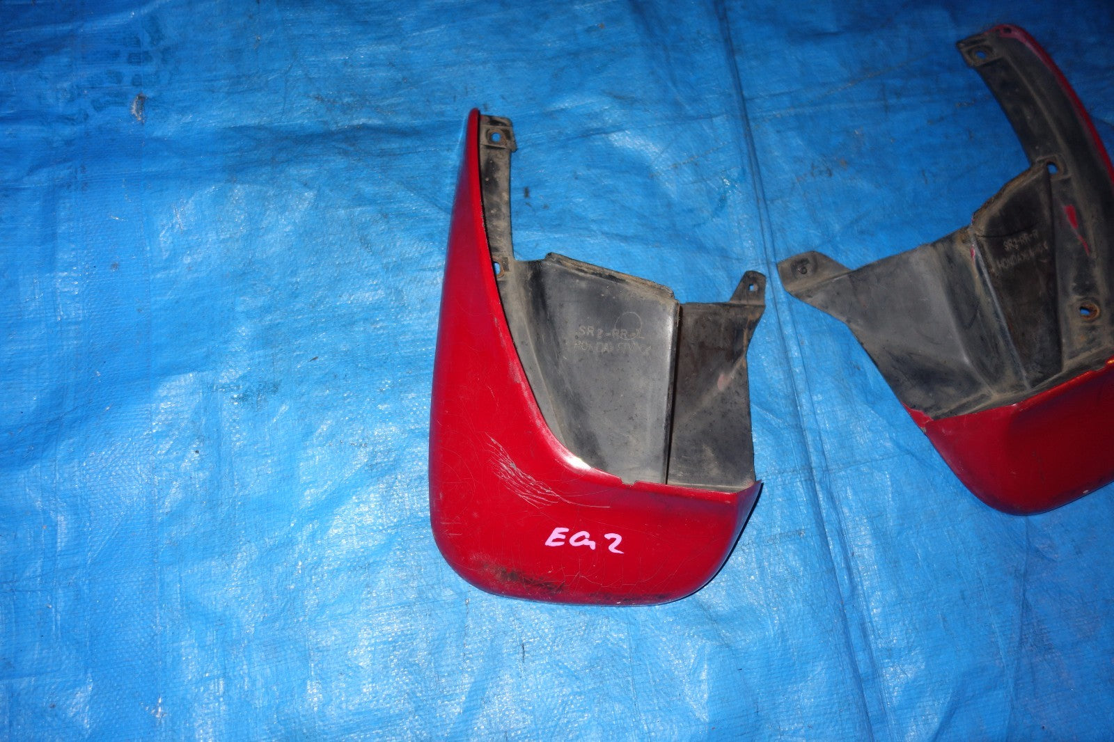 JDM Honda Del Sol EG2 OEM Rear Mud Flaps Splash Mud Guards Red 1993-1997